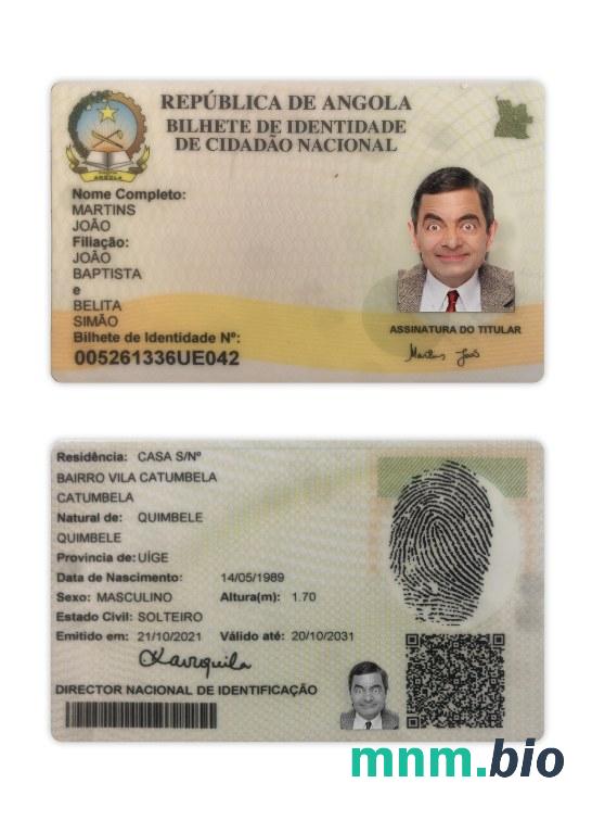 Karta identyfikacyjna Angoli 2021-obecnie